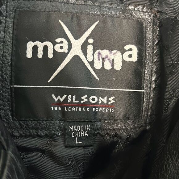 Maxima Wilson's leather 90s button up leather jacket woman's size large - Picture 5 of 10